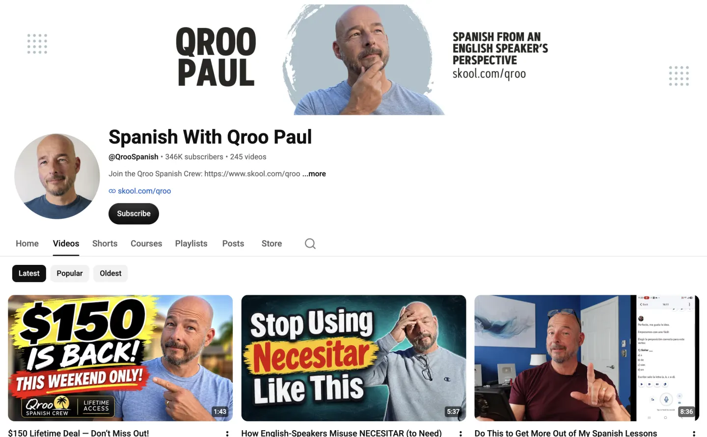 The Qroo Paul channel on YouTube.